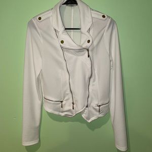 White Biker Style Jacket (Large)